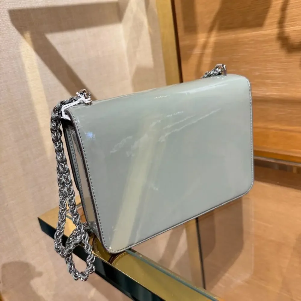 NEW‼️Tory Burch Britten Patent Small Shoulder Bag 180196 $600  Light Jade